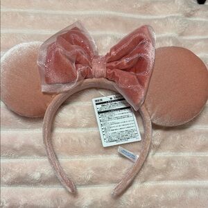 Tokyo Disney Pink Velvet  Ears with Satin Bow